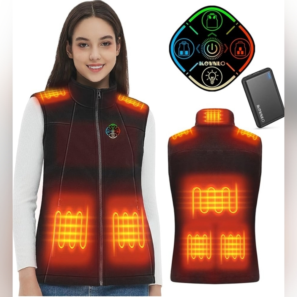 Kovnlo Heated Fleece Vest Size L, Blk
